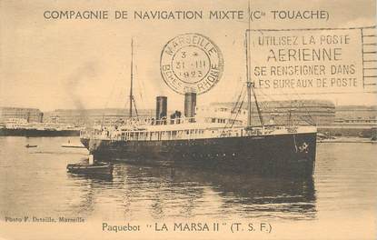  CPA  BATEAU / PAQUEBOT / COMMERCE "Le Paquebot La MARSA II" / TSF