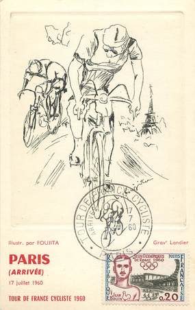 CPA VÉLO / CYCLISME "Tour de France Cycliste 1960" / Illustrée par Foujita