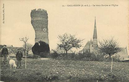 CPA FRANCE 28 "Gallardon, le vieux donjon et l'Eglise"