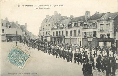 .CPA FRANCE 72 "Mamers, Catastrophe  du 07 juin 1904, les funérailles"