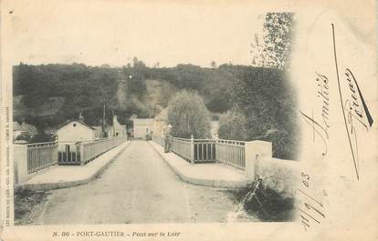 .CPA FRANCE 72 "Port Gautier, Pont sur le Loir"