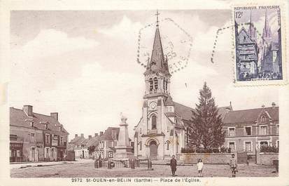 .CPA FRANCE 72 "St Ouen en Belin, Place de l'église"