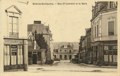 .CPA FRANCE 72 " Sillé le Guillaume, Rue du Commandant Levrard et la gare"/HOPITAL TEMPORAIRE