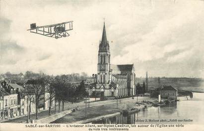 .CPA FRANCE 72 " Sablé sur Sarthe, Aviateur Allard sur Biplan Caudron"/AVIATEUR