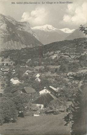 .CPA FRANCE 74 " Giez, Le village et le Mont Blanc"