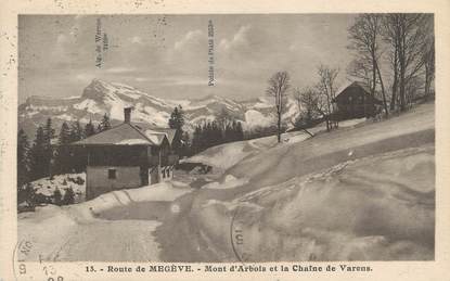 .CPA  FRANCE 74 " Megève Mont d'Arbois, la Route et la chaine de Varens"