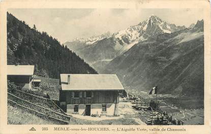 .CPA  FRANCE 74 " Merle sous les Houches, L'aiguille Verte, vallée de Chamonix"