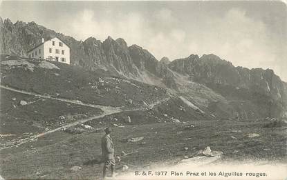 .CPA  FRANCE 74 "Plan Praz, Les aiguilles rouges"