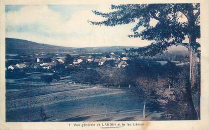 .CPA  FRANCE 74 "Langin, Vue générale et le Lac Léman"