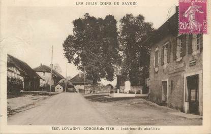 .CPA  FRANCE 74 "Lovagnuy Gorges de Fier, Intérieur du chef lieu"