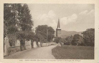 .CPA  FRANCE 74 "Saint Didier, Le clocher et Montagne des Allinges"