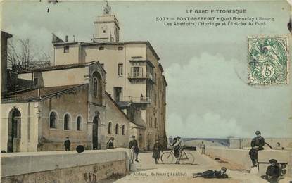 CPA FRANCE 30 " Pont Saint Esprit, Quai Bonnefoy Libourg, les Abattoirs"