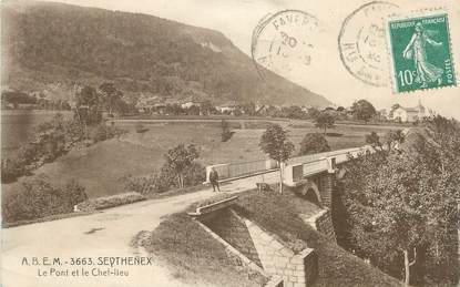 .CPA  FRANCE 74 "Seythenex, Le pont et le chef lieu"