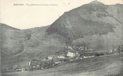 .CPA  FRANCE 74 "Montmin, Vue générale et Col de la Forclaz"