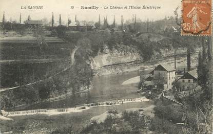 .CPA FRANCE 74 "Rumilly, Le Chéran et l'usine électrique"