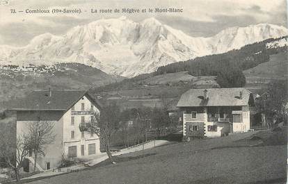 .CPA  FRANCE 74 "Combloux,La route de Megève et le Mont Blanc"