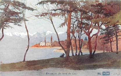 .CPA FRANCE 74 "Evian les Bains, les bords du lac"