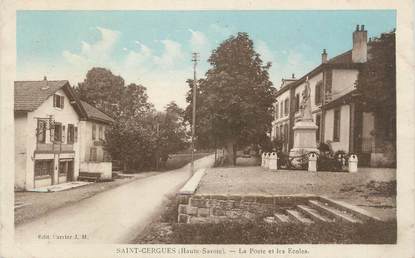 .CPA FRANCE 74 " St Cergues, La poste et les écoles"