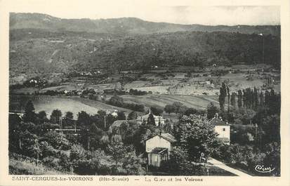 .CPA FRANCE 74 " St Cergues les Voirons, La gare et les Voirons"