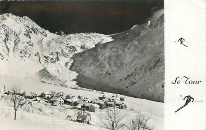 .CPSM FRANCE 74 "Le Tour, Le village, le glacier vus de la piste des Posettes"