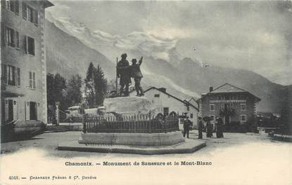 .CPA FRANCE 74 "Chamonix,  Monument de Saussure et le Mont Blanc"