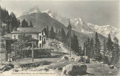 .CPA FRANCE 74 "Chamonix, Chaîne du Mont Blanc, vue de l'Hôtel Beau Séjour"