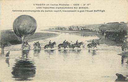 CPA MAROC "Les troupes françaises au Maroc" / BALLON MILITAIRE