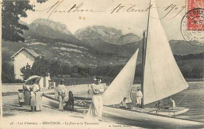 .CPA FRANCE 74 "Menthon, Le port et la Tournette"