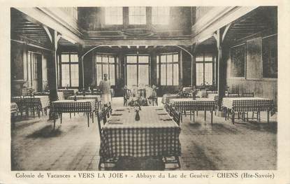 .CPA FRANCE 74 "  Chens, Colonie de vacances Vers la Joie, Abbaye du Lac de Genève"