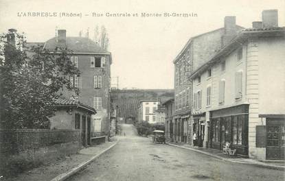 .CPA FRANCE 69 "  L'Arbresle, Rue centrale et Montée St Germain"