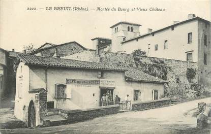 .CPA FRANCE 69 "  Le Breuil, Montée du bourg et vieux château"