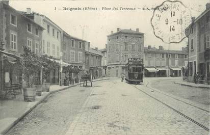 .CPA  FRANCE 69 "  Brignais, Place des Terreaux"