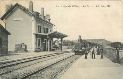 .CPA  FRANCE 69 "  Brignais, La gare" / TRAIN