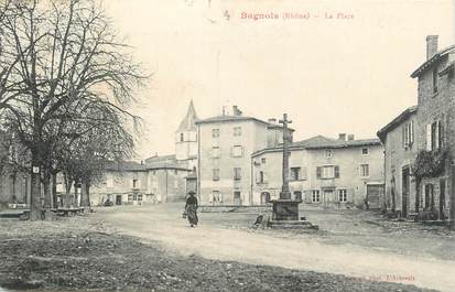 .CPA  FRANCE 69 "  Bagnols, La place"