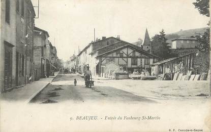 .CPA  FRANCE 69 "  Beaujeu, Entrée du Faubourg St Martin"