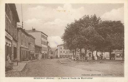 .CPA FRANCE 69 " Bessenay, Place et route de Montrottier"