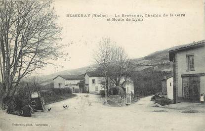 .CPA FRANCE 69 " Bessenay, La Brevenne, Chemin de la Gare et Route de Lyon"
