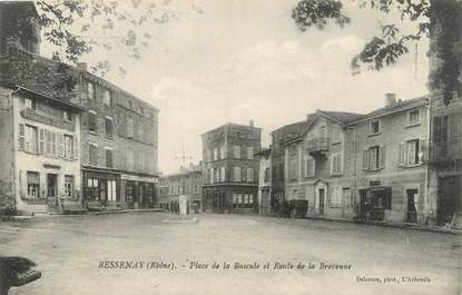 .CPA FRANCE 69 " Bessenay, Place de la Bascule et Route de Brevenne"