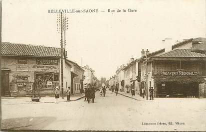 .CPA FRANCE 69 " Belleville sur Saone, Rue de la gare"