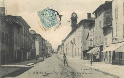 .CPA FRANCE 69 " Belleville sur Saône, L'hôpital  et la rue de Beaujeu"