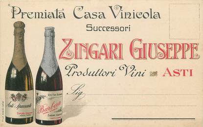 CPA ITALIE / PUBLICITÉ ALCOOL / VIN "Zingari Giuseppe" 