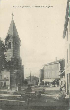 .CPA FRANCE 69 " Bully,  Place de l'Eglise"