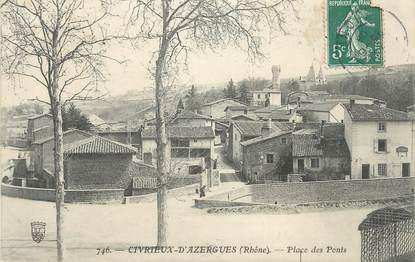 .CPA  FRANCE 69 " Civrieux d'Azergues, Place des Ponts"