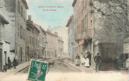 .CPA  FRANCE 69 " Chessy Les Mines, Rue de la Poste "