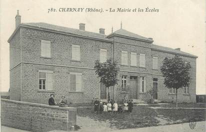 .CPA  FRANCE 69 " Charnay, La Mairie et les Ecoles"