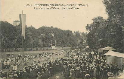  .CPA FRANCE 69 "Charbonnières les Bains, La course d'anes" / ANE