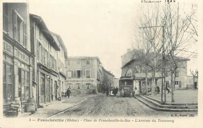 .CPA  FRANCE 69 " Francheville, La place, l'arrivée du tramway / TRAM