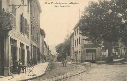 .CPA  FRANCE 69 " Fontaines sur Saône, Rue Gambetta"