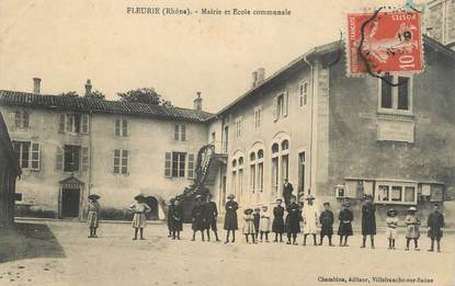 .CPA  FRANCE 69 " Fleurie, Mairie et école communale"