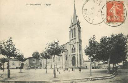 .CPA  FRANCE 69 " Fleurie, L'église "
